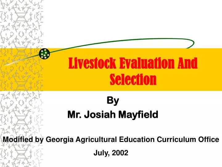 livestock evaluation and selection