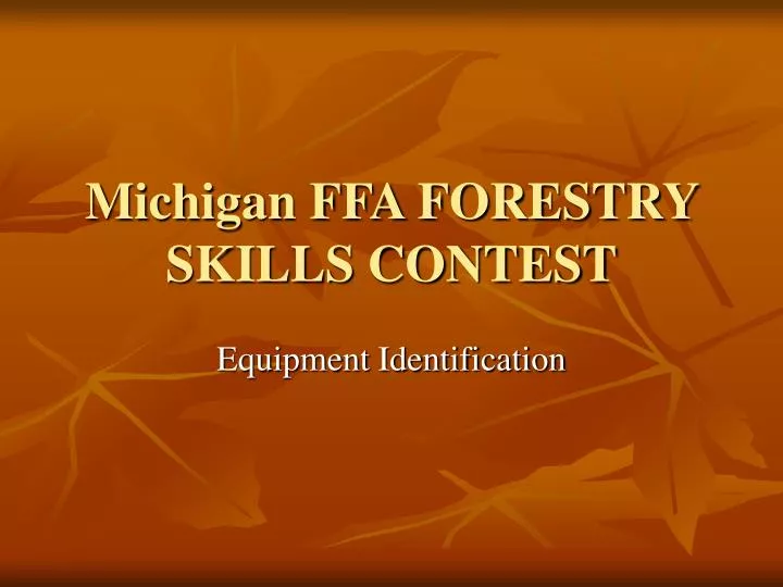 michigan ffa forestry skills contest