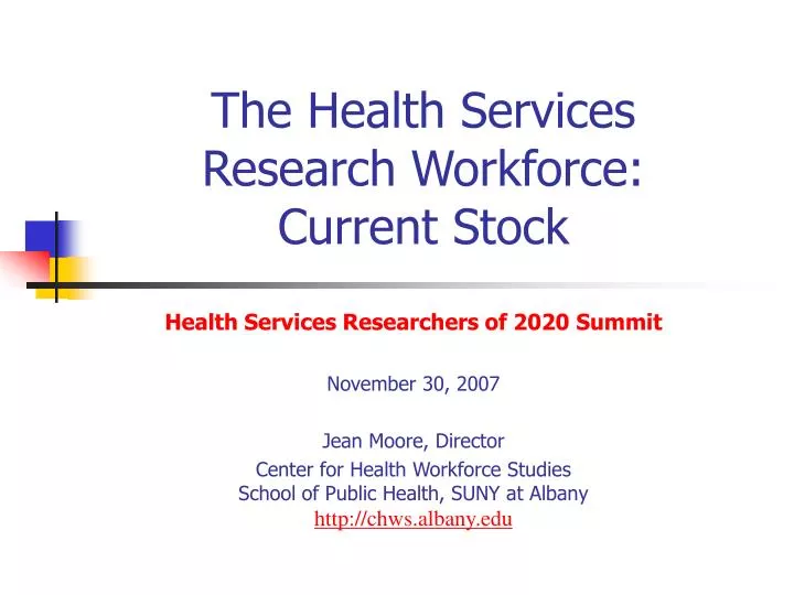 the health services research workforce current stock