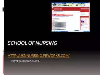 School of Nursing usnnURSING.PBWORKS.COM/