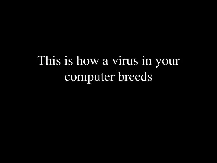 this is how a virus in your computer breeds
