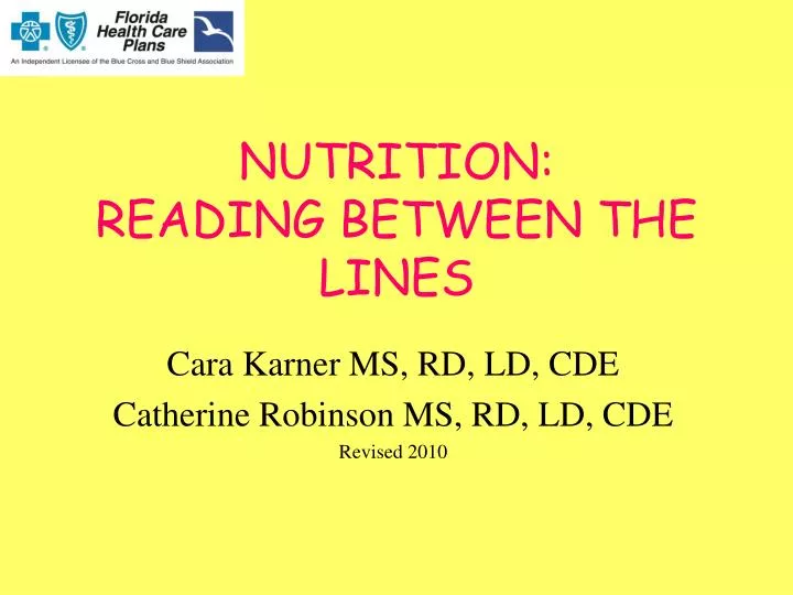 nutrition reading between the lines