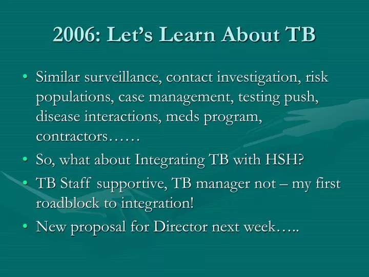 2006 let s learn about tb