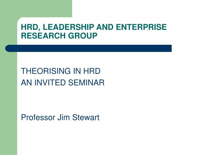 hrd leadership and enterprise research group