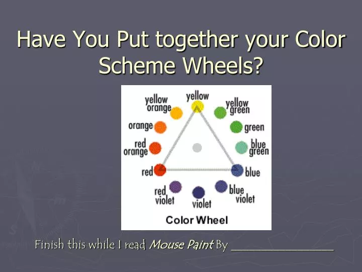 have you put together your color scheme wheels