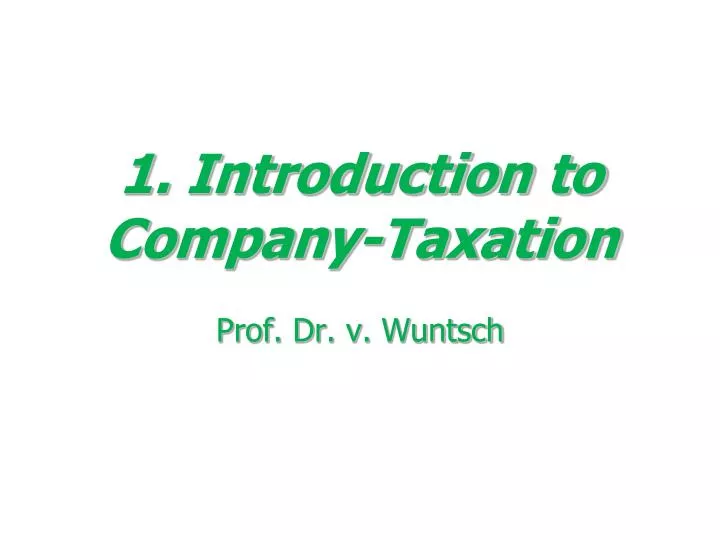 1 introduction to company taxation