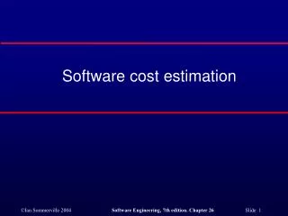 software cost estimation