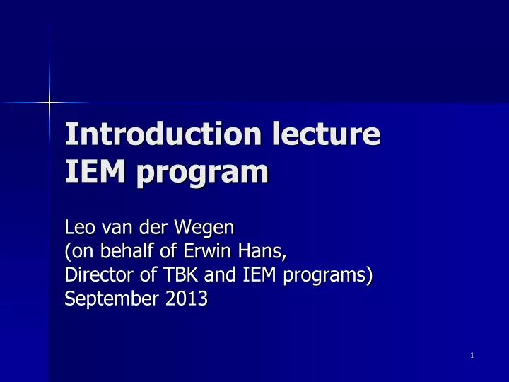 introduction lecture iem program