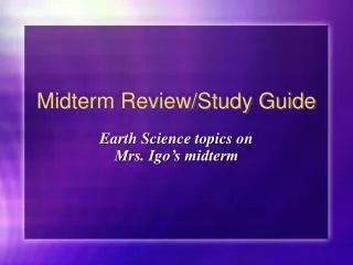 Midterm Review/Study Guide