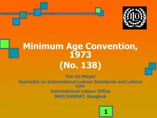 Minimum Age Convention, 1973 (No. 138) Tim De Meyer