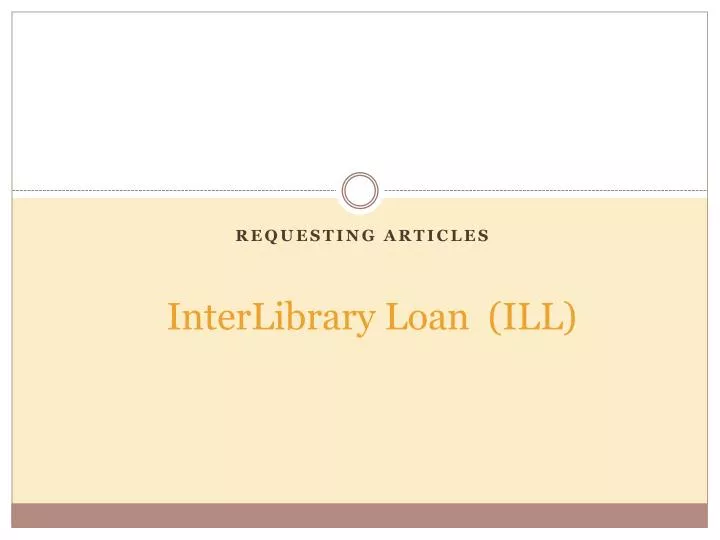 interlibrary loan ill