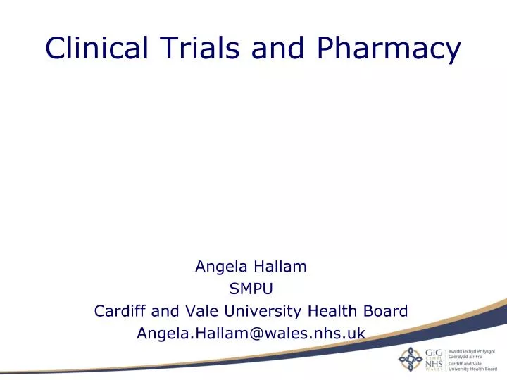 angela hallam smpu cardiff and vale university health board angela hallam@wales nhs uk