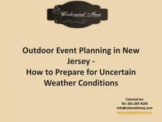 Outdoor Event Planning in New Jersey - How to Prepare for Uncertain Weather Conditions