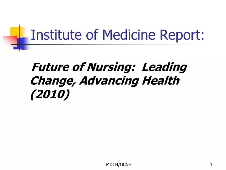 institute of medicine report