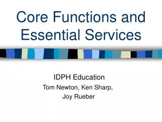 Core Functions and Essential Services