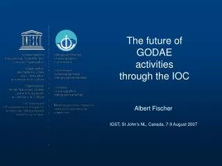 The future of GODAE activities through the IOC