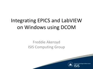 Integrating EPICS and LabVIEW on Windows using DCOM