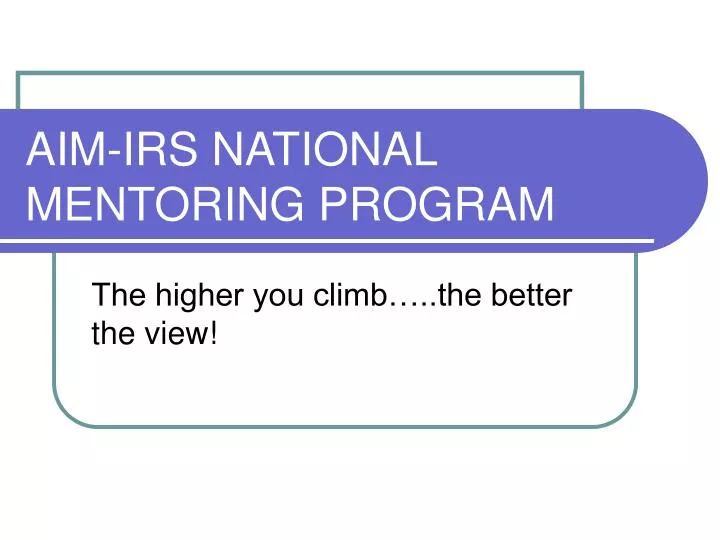 aim irs national mentoring program