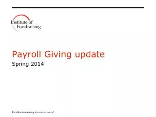 Payroll Giving update