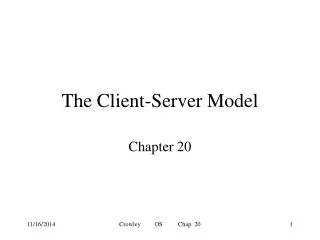 The Client-Server Model