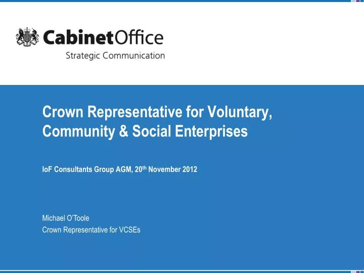 crown representative for voluntary community social enterprises