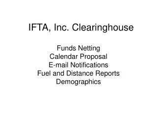 IFTA, Inc. Clearinghouse