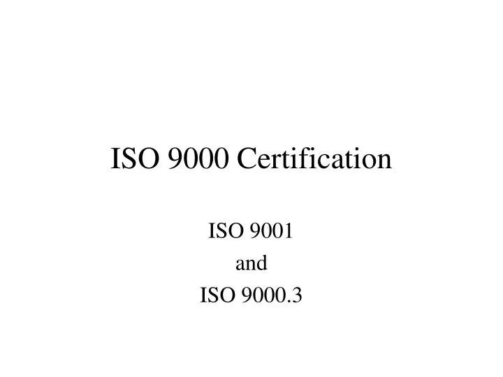 iso 9000 certification