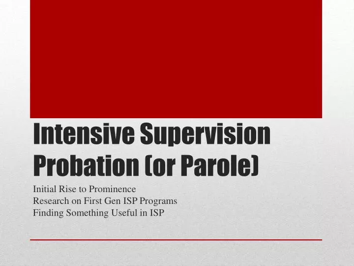intensive supervision probation or parole