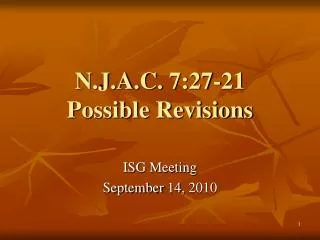 N.J.A.C. 7:27-21 Possible Revisions