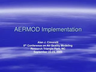 AERMOD Implementation