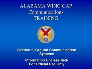 ALABAMA WING CAP Communications TRAINING