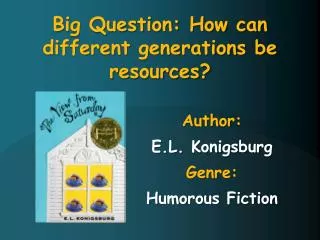 Author: E.L. Konigsburg Genre : Humorous Fiction