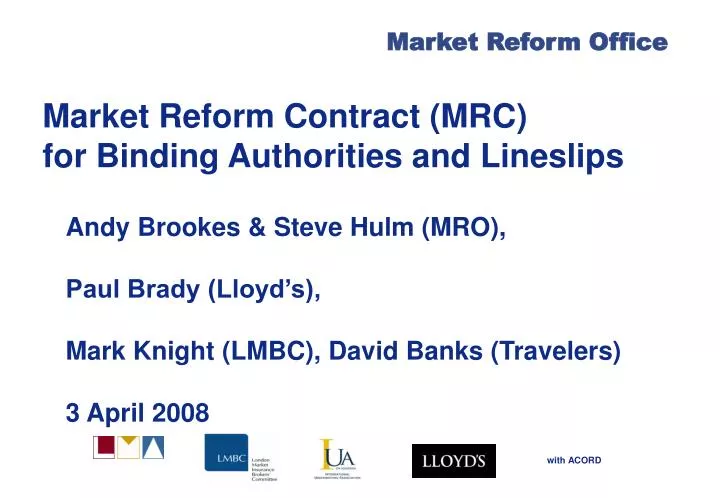 market reform contract mrc for binding authorities and lineslips