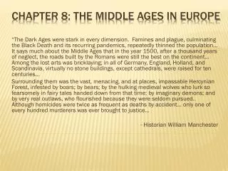 Chapter 8: The Middle Ages in Europe