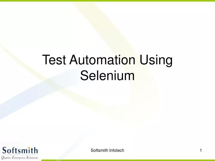 test automation using selenium