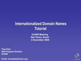 Internationalized Domain Names Tutorial