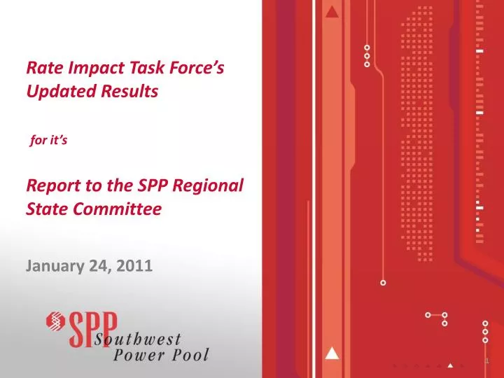rate impact task force s updated results for it s report to the spp regional state committee