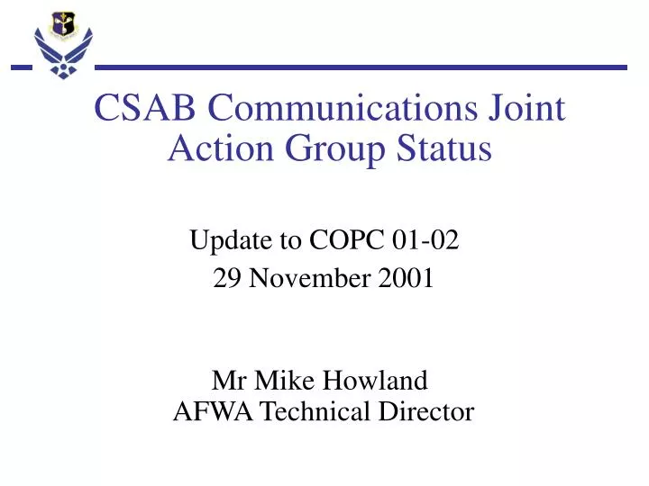 csab communications joint action group status
