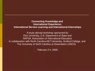 Connecting Knowledge and International Experience: