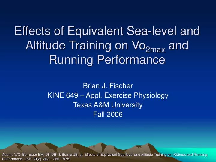 effects of equivalent sea level and altitude training on vo 2max and running performance