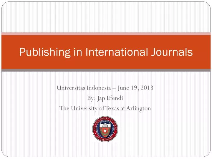 publishing in international journals