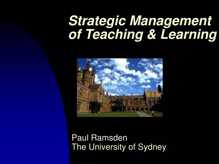 strategic management of teaching learning
