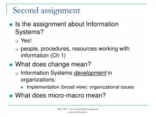 Is the assignment about Information Systems? Yes!