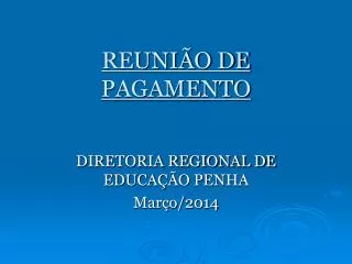 reuni o de pagamento