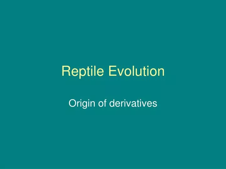 reptile evolution