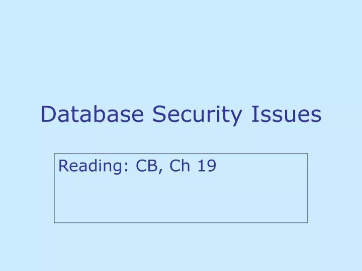 database security issues