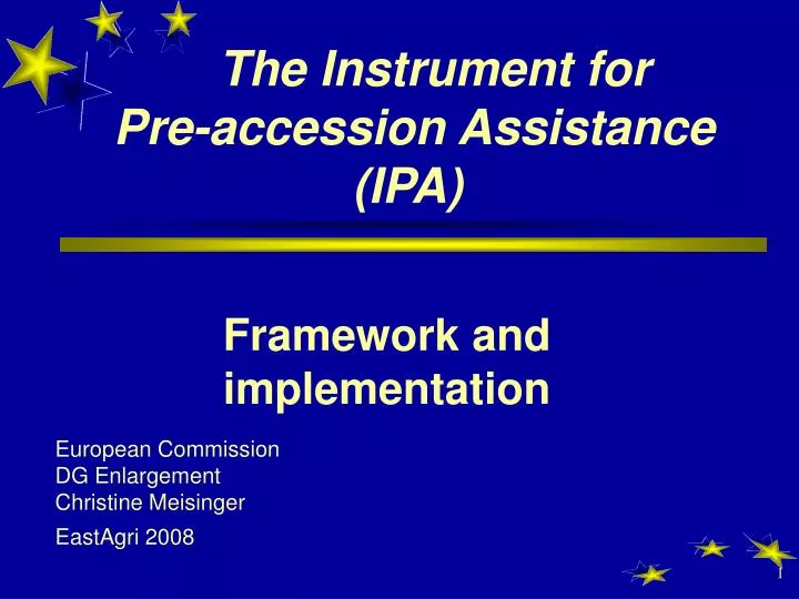 the instrument for pre accession assistance ipa