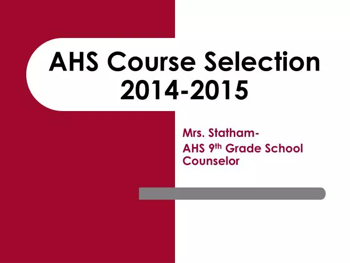 ahs course selection 2014 2015