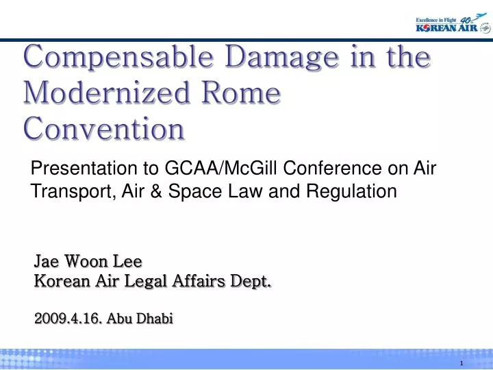 compensable damage in the modernized rome convention