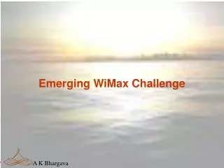 Emerging WiMax Challenge